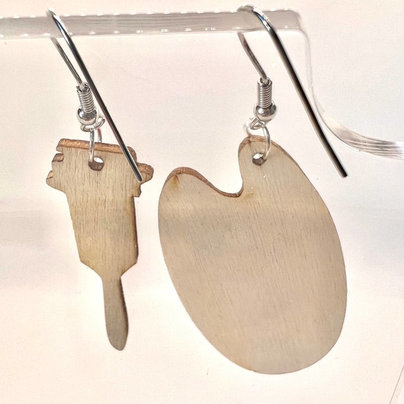 Paint Pallet Earrings - Art Teacher Earrings - Artist Earrings - Art Accessories - Picture 5 of 8